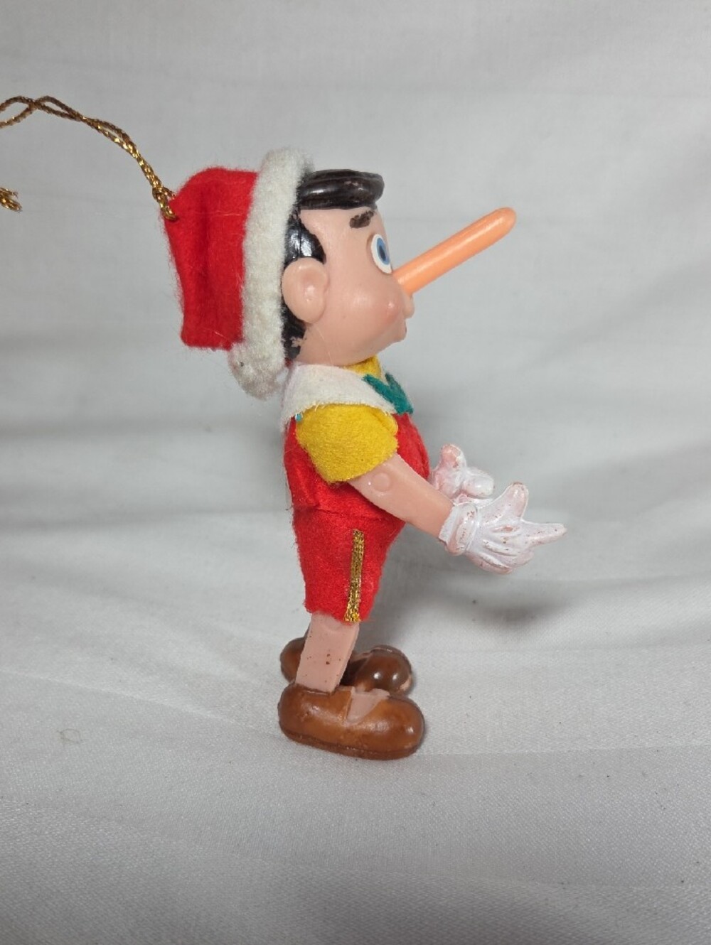 Vintage 1970's Pinocchio Ornament in Red and Yellow - Picture 2 of 4